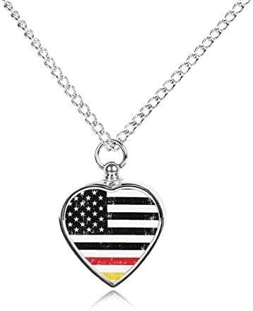 אמריקאי גרמנית דגל לחיות מחמד כד שרשרת שריפת גופות לב תליון זיכרון מזכרת תכשיטי לכלבים חתולי אפר נשים