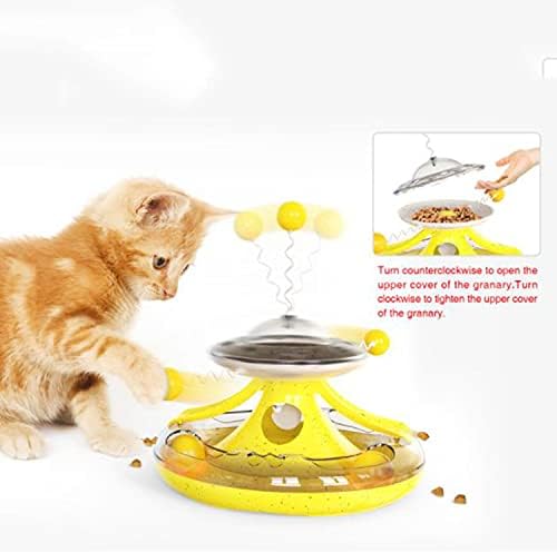 ABCD CAT פטיפון, מסלול טחנת רוח דולף צעצוע חתול, מקל חתול מצחיק, צעצוע חתול, צעצוע חתול רולר אינטראקטיבי,