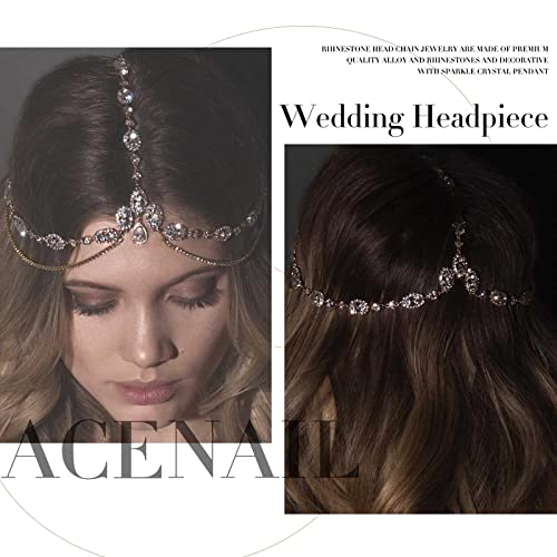 תכשיטי שיער שרשרת ראש יהלומים מלאכותיים תכשיטי שיער כלה לחתונה תכשיטי ראש זהב סרטי ראש נשים תכשיטי ראש