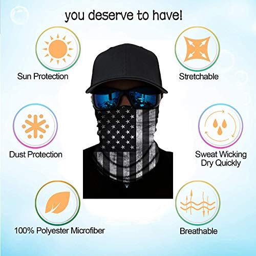 מסכת פנים של דגל אמריקאי-חלקה-הגנה מפני UV עם צוואר הפנים