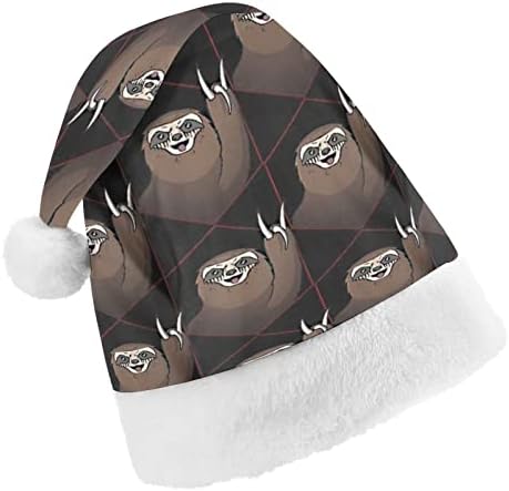 מתכת עצלן מצחיק חג המולד כובעי סנטה כובע עבור חג המולד חג משפחה מודפס