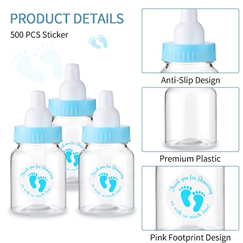 48 חתיכות 1.5 על 3.5 אינץ ' בקבוק חלב מיני למקלחת לתינוק עם 500 דבק תודה על מדבקות המקלחת, בקבוק מקלחת