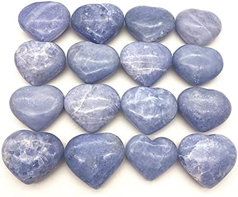 Binnanfang AC216 1pc כחול טבעי סלסטיט לב בצורת יד עשויה קוורץ קריסטל אבני חן צ'אקרה אבן רייקי ריפוי