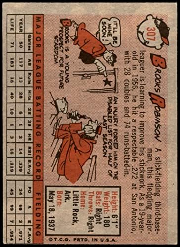 1958 Topps 307 Brooks Robinson Baltimore Orioles Ex Orioles