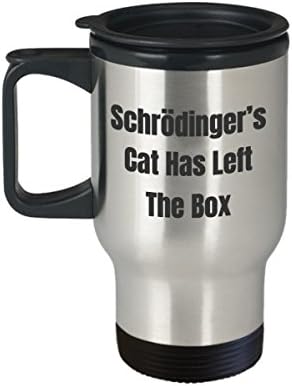 מצחיק בחינם ספל נסיעות קפה חתול של שרדינגר לחתול למדען פיזיקאי פרופסור למורה לחידוש בדיחה בדיחה