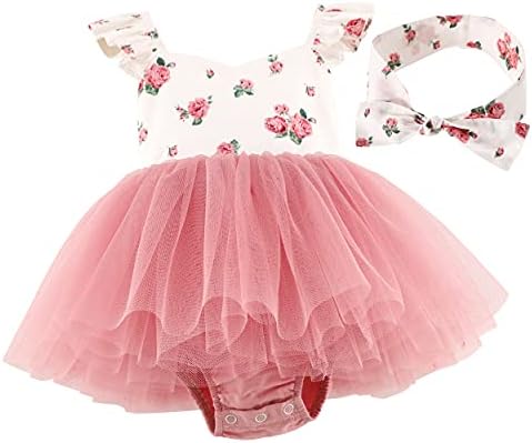 פלופאלזיקה פעוט בקיץ שמלת טוטו תינוקת תינוק רומפר פרע שרוולים ילדות קטנות יום הולדת יום הולדת טוטו שמלות