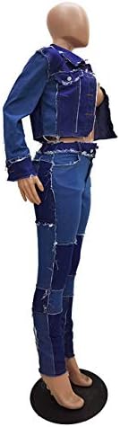 נשים סקסיות 2 חלקים מעילי ג'ינס גוף גוף מכנסי ג'ינס מכנסיים ג'ינס מג'ינס מג'ינס תלבושות מזדמנים