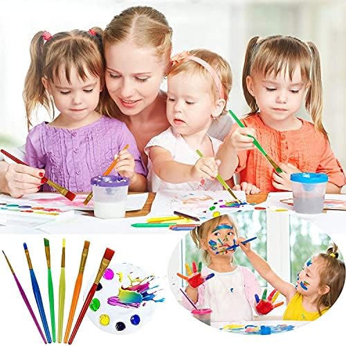 26 יחידות ספוגי צבע לילדים, מברשות צבע רחיצות מוגדרות לפעוט, סט צבע מוקדם לילדים עם סינר ציור אטום למים