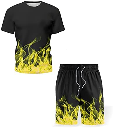 חולצת טריקו עם שרוול קצר של XXVR גברים ומכנסיים קצרים סט 2022 בגדי ספורט 2 תלבושות קיץ תלבושות קיץ חליפות