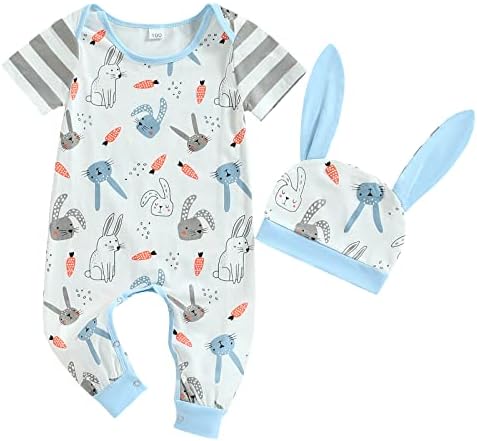 תינוקת תינוקת בגד פסחא תלבושת תינוקות ארנבת רומפר סרבל