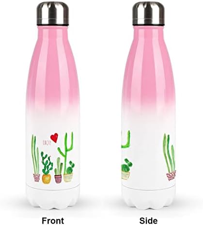 CACTI CACTUS LOVE 17OZ בקבוק מים ספורט נירוסטה ואקום מבודד צורת קולה בקבוק ספורט לשימוש חוזר
