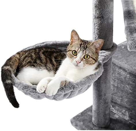 חתול עץ מגבת מגרד סיסל הודעה רב-רמת לחיות מחמד טיפוס עץ עם ערסל מיטת חתול סולם נוסף עם צעצוע כדור