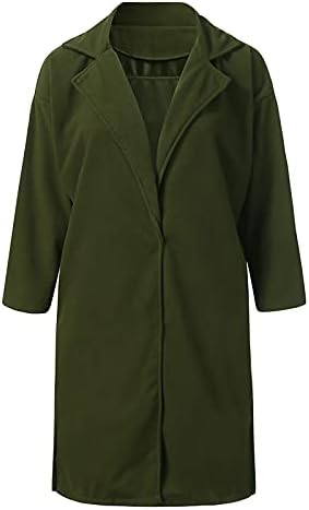 מעילי חורף לנשים של Foviguo, מעילי עסקים מודרניים אביב שרוול ארוך פלוס מעילי נוחות מוצקים בגודל נוחות