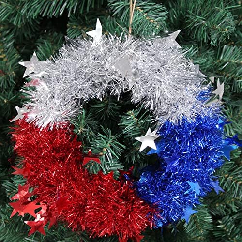 Kehome זר קטן חיצוני כוכבי יום עצמאות אמריקאית דלת זרים דלת תלייה קישוט אדום פירות חג המולד זר חג המולד