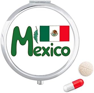מקסיקו לאומי דגל ירוק דפוס גלולת מקרה כיס רפואת אחסון תיבת מיכל מתקן