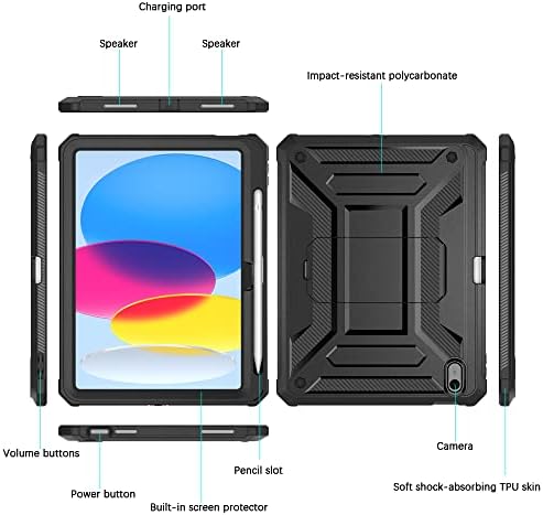 מארז הדור העשירי של iPad 2022, DJ & RPPQ iPad 10.9 אינץ