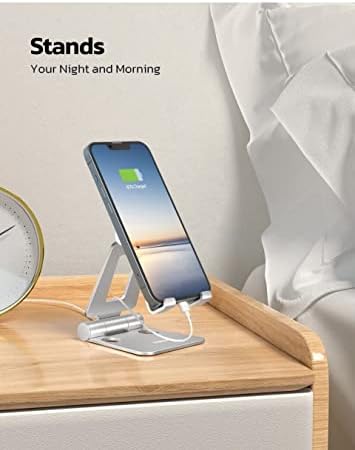 מתכת מטאלית מתכווננת לחלוטין עמדת טלפון סלולרי לשולחן העבודה ניידת טלפון שולחן עבודה מתקפל עומד לאייפון