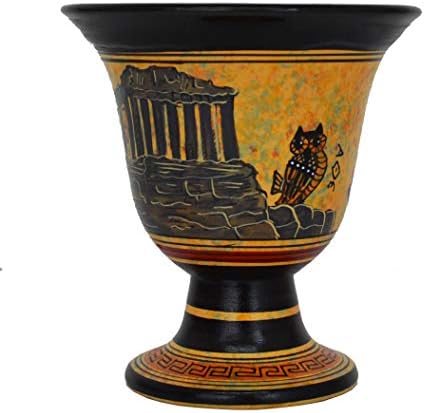גביע הוגן של פיתגורס - אקרופוליס של אתונה וינשוף החוכמה צבוע ביד