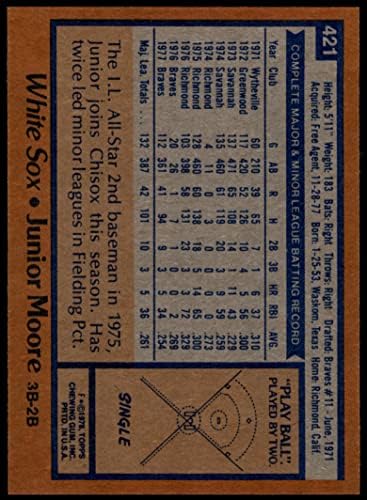 1978 Topps 421 ג'וניור מור שיקגו ווייט סוקס NM/MT White Sox