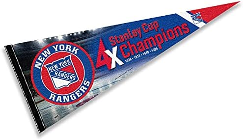 ניו יורק ריינג'רס 4 גביע הזמן אלופות דגל באנר דגלון