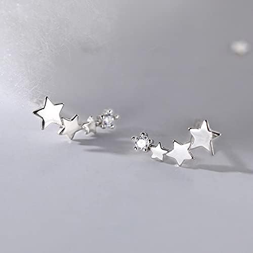 גואנגמינג - זוג עגילי כוכבים קטנים עם יהלומים, עגילים עם כוכבים, קטנים וחמודים, היפואלרגניים וידידותיים