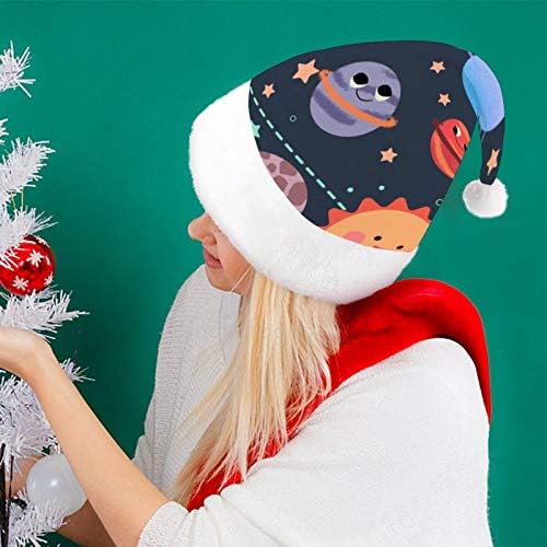 חג המולד סנטה כובע, חמוד כוכב חלל חג המולד חג כובע למבוגרים, יוניסקס נוחות חג המולד כובעי לשנה חדשה