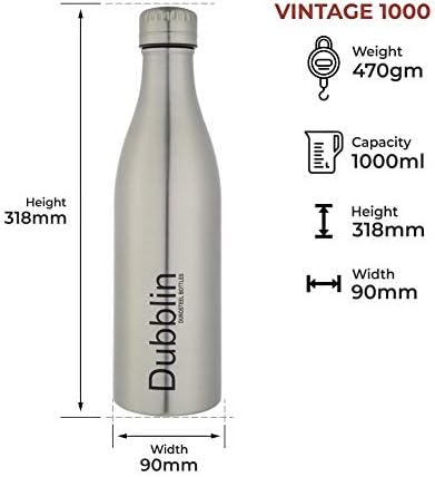 דובלין וינטג 'פרימיום נירוסטה קיר כפול ואקום מבודד BPA בקבוק מים חופשי, בקבוק תרמוס ספורט שומר על 12