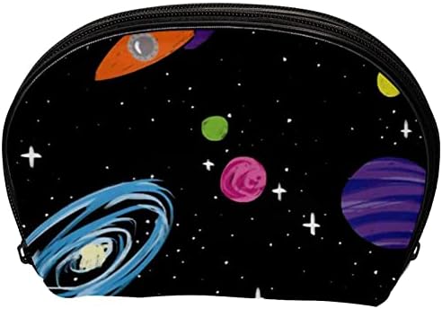 תיק איפור קטן, מארגן קוסמטיקה לטיולים של רוכסן לנשים ונערות, גלקסיית חלל פלאנט מצוירת