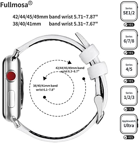 Fullmosa תואם תפוח שעון עור פס 42 ממ 44 ממ 45 ממ 38 ממ 41 ממ 40 ממ עבור iWatch SE/SE2/סדרה 8/7/6/5/4/3/2/1/אולטרה