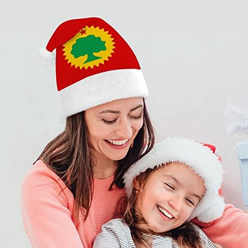דגל של אורומו חג המולד כובע סנטה קלאוס כובעי קצר קטיפה עם לבן חפתים לגברים נשים חג המולד חג מסיבת קישוטים