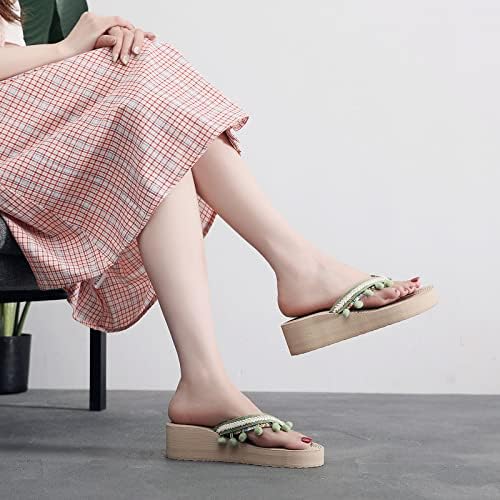 נעלי סעודיות של WASERCE נשים מחליקות אופנה באביב אביב ונשות קיץ נעלי בית עבה עקב עקב עקב קל משקל בצבע