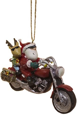 קייפ שור סנטה ואיילים רוכבים על קישוט אופנוע של הארלי