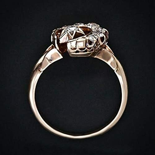 פלוי פיילין יוקרה כוכב וירח לבן ספיר 14 קראט רוז זהב טבעת חתונה תכשיטי מתנה גודל6-10