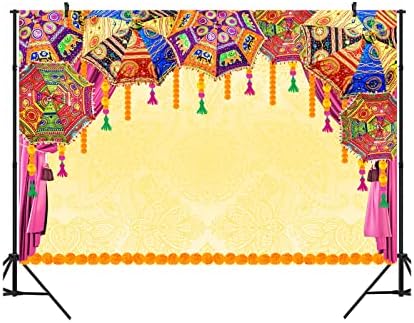 טיקואניקואה 9 * 6 רגל רקע מסיבת דיוואלי חתונה הודית קישוט אדום וילון פרחים רקע הודו אור פסטיבל דיוואלי