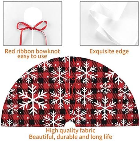 אדום ושחור של עץ חג המולד של באפלו חצאית חצאית מספקת קישוטים גדולים של מחצלת עץ חג המולד 36