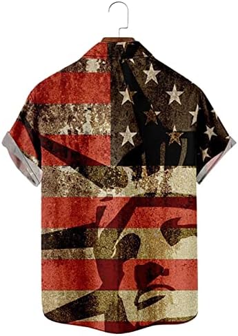 כפתור למטה קיץ חולצה גברים של עצמאות יום דגל 3 ד דפוס דיגיטלי אישית אופנה דש מזדמן ארוך