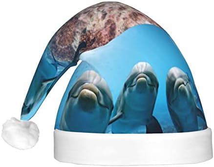 אוקיינוס בעלי החיים מצחיק דולפין חג המולד דקורטיבי כובע עם הוביל אור, למבוגרים קטיפה, חג מסיבת זוהר