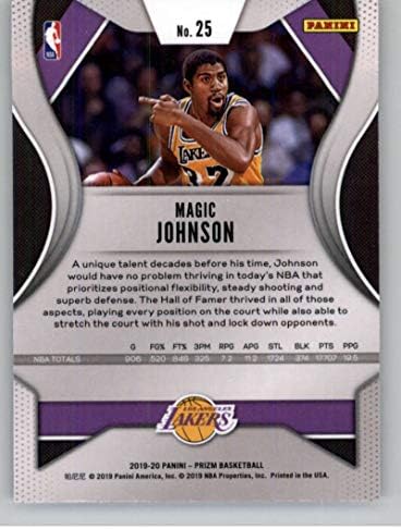 2019-20 PRIZM NBA 25 מג'יק ג'ונסון לוס אנג'לס לייקרס רשמי כרטיס מסחר בכדורסל פניני