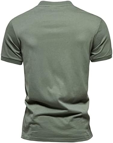 חולצת גולף לגברים של Ozmmyan חולצות שרוול קצר הנלי חולצות אתלטיות ללא צווארון רבע רוכסן מזדמן רזה
