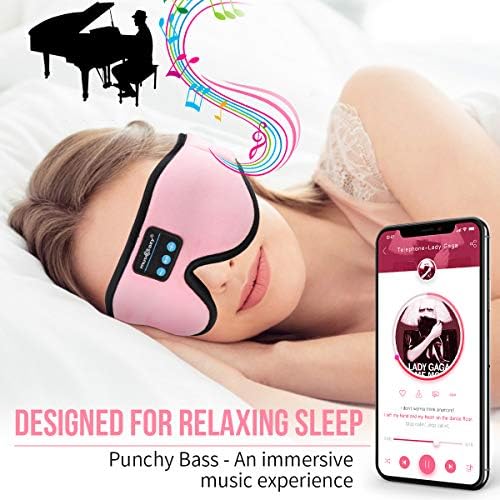 אוזניות שינה מוזיקה 3D Bluetooth 5.2 מסכת שינה אלחוטית, אוזניות ישנות מסכת עיניים מוזיקה אוזניות לישנות