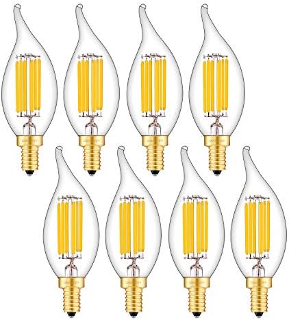 נורת מנורת לד ניתנת לעמעום 6 ואט 3000 קראט לבן רך, 65 ואט שווה ערך 650 לומן, 12 בסיס בציר אדיסון כ11