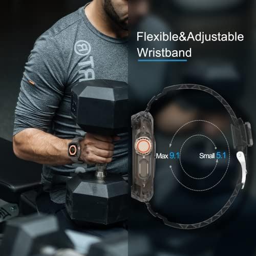 Nxtudy עבור Apple Watch Ultra להקה, מחוספס עם פגוש כיסוי מגן על פגוש ספורט עבור Apple Watch Series 8