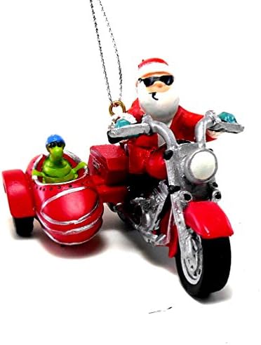 סנטה סנטה של ​​קייפ על אופנוע, צב ברכב צדדי קישוט, שרף