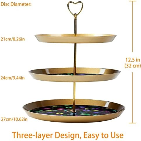 עמדת עוגת שכבה 3, מגדל תצוגת קינוח פרפרים, מחזיק עוגות עגול פלסטי
