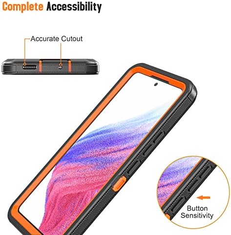 NIFFPD מיועד למארז Samsung Galaxy A53 5G עם קליפ חגורה ו- Kickstand, שכבות משולשות בגוף מלא מארז מחוספס