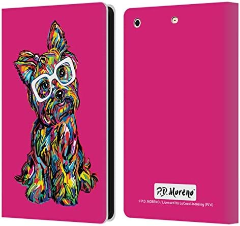 עיצובים לתיק ראש מורשה רשמית P.D. Moreno Yorkie Dogs Leath Look Look Case Cover תואם ל- Apple iPad mini