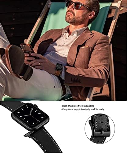 תואם להקת Apple Watch 49 ממ 45 ממ 44 ממ 42 ממ, רצועת רצועות עור אמיתיות עבור IWatch Ultra Se Series