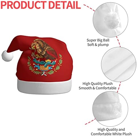 זלטאס מעיל של זרועות של מקסיקו חג המולד כובע למבוגרים רך נוח סנטה כובעי חג המולד לשנה חדשה חג ספקי צד
