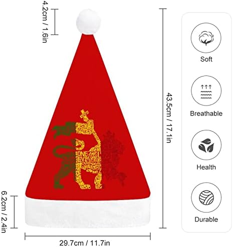 ראסטה האריה-אחד אהבת חג המולד כובע סנטה קלאוס כובעי קצר קטיפה עם לבן חפתים לגברים נשים חג המולד מסיבת