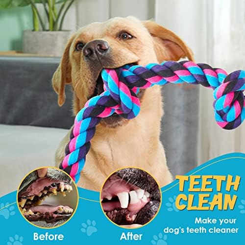 אופסקי כלב חבל צעצוע גדול בינוני כלבים, כלב ללעוס צעצוע עבור לועסי אגרסיבי, בלתי ניתן להריסה 3 רגליים